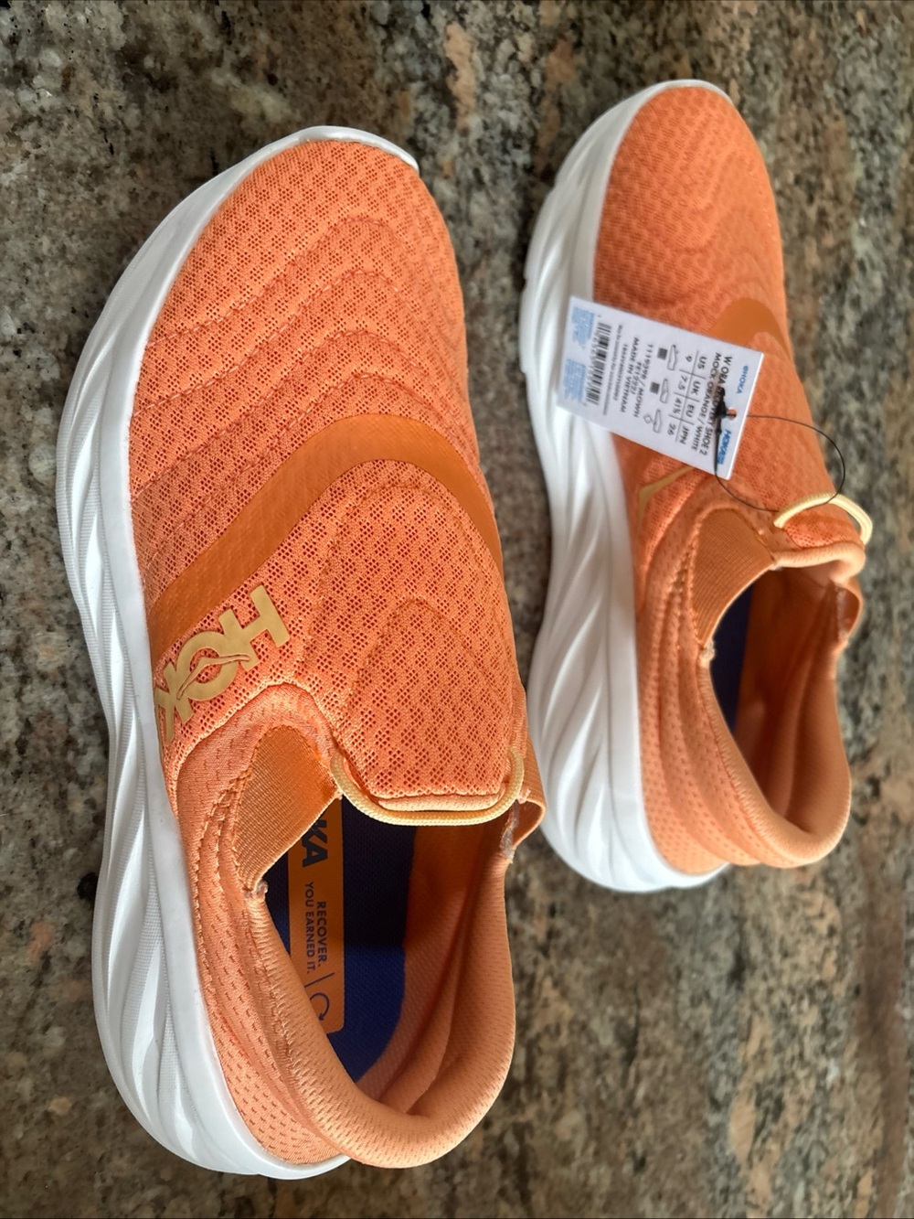 Hoka Orange Slip-On Ora Recovery Women's Athletic Shoes - Picture 2 of 6
